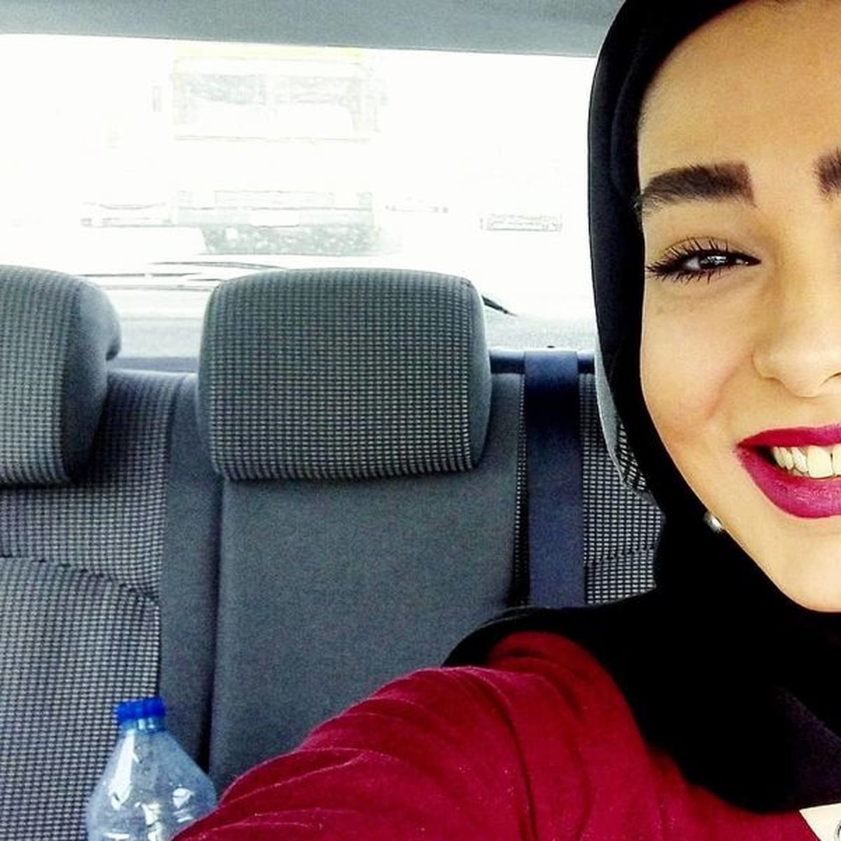 صورت نصفه نیمه خانم بازیگر در ماشین + عکس