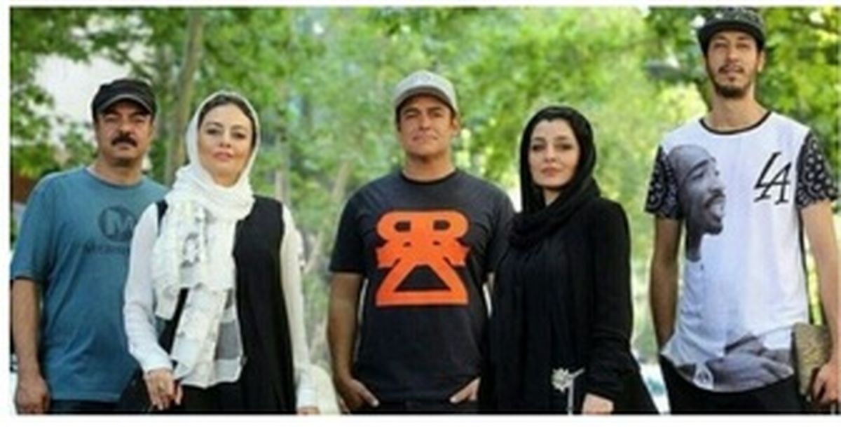 ژست بامزه ساره بیات و مهران مدیری روی پوستر یک فیلم/ عکس