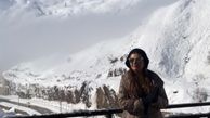 هنگامه قاضیانی در دل کوه برفی + عکس