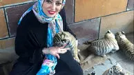 بازی کردن نفیسه روشن با توله ببرها + عکس