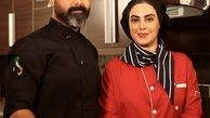 آشپزی کردن نیلوفر شهیدی با برادرش + عکس