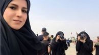 زهرا چخماقی با دوستان عکاسش در مسیر کربلا + عکس