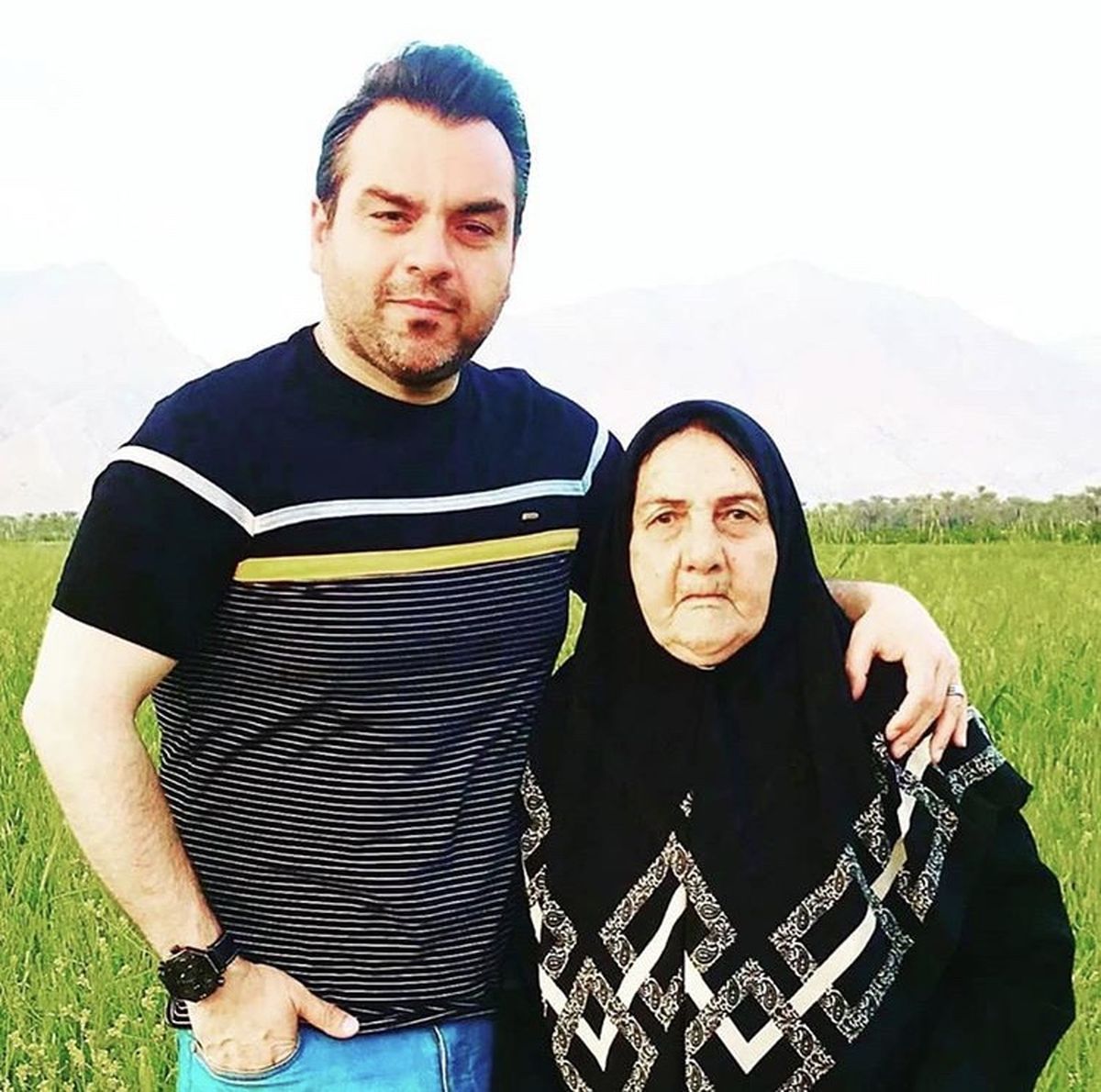 شهرام قائدی و‌مادرش در دل طبیعت + عکس