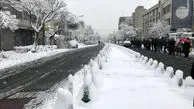 صف تاکسی در یک روز برفی/عکس