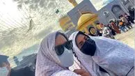 الناز شاکردوست و خواهرش در صحن حرم امام رضا (ع) با چادر + عکس