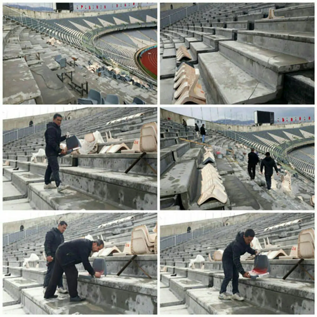 آغاز صندلی گذاری ورزشگاه آزادی برای دربی/عکس