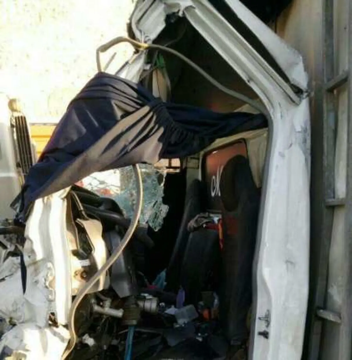 برخورد مرگبار 2 دستگاه کامیون در جاده دماوند تهران