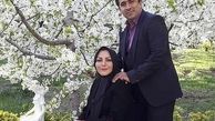 زوج مشهور شبکه خبر در میان شکوفه های بهاری + عکس