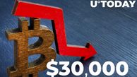 بیت کوین به 30،000 دلار سقوط کرد
