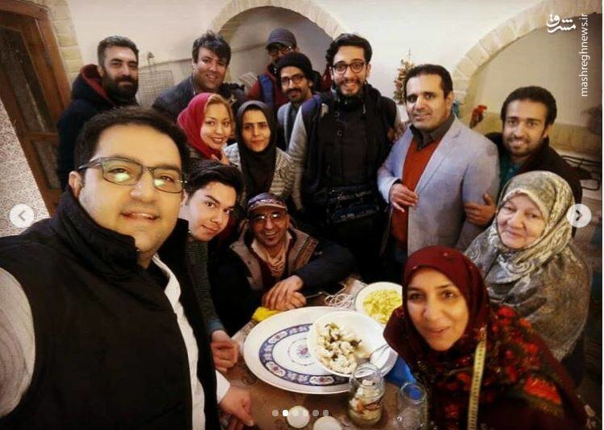 اینستاگرام:حسین رفیعی در کنار مادر مهربان سینما 