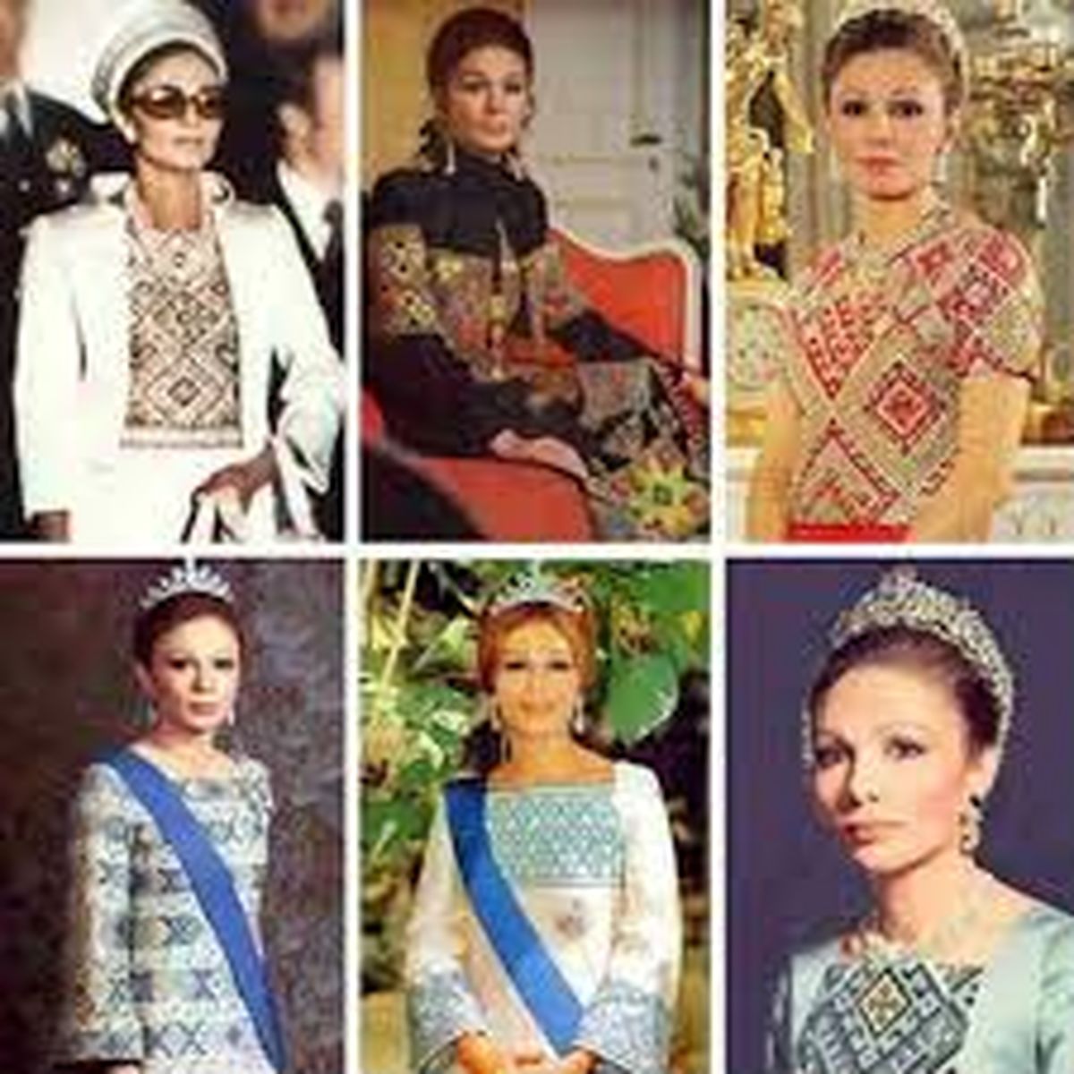 استفاده  فرح دیبا از سوزن‌دوزی زنان سیستان و بلوچستان در لباس‌هایش+عکس