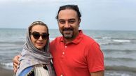 عکس همسرانه برزو ارجمند لب دریا