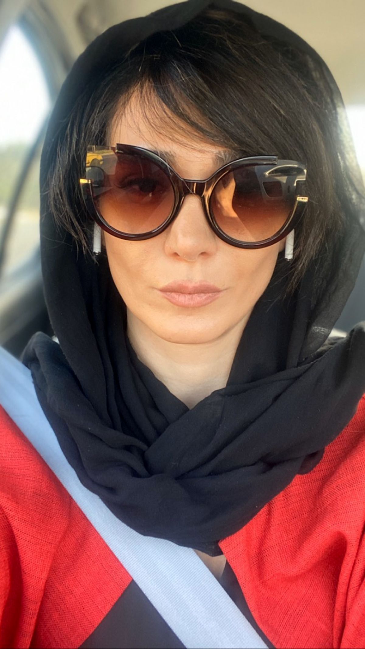سلفی جدید مینا وحید در ماشین + عکس