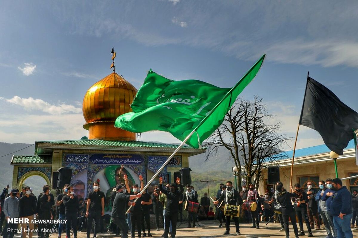  تشییع پیکر مطهر شهید «مجتبی برسنجی» در سوادکوه+ تصاویر