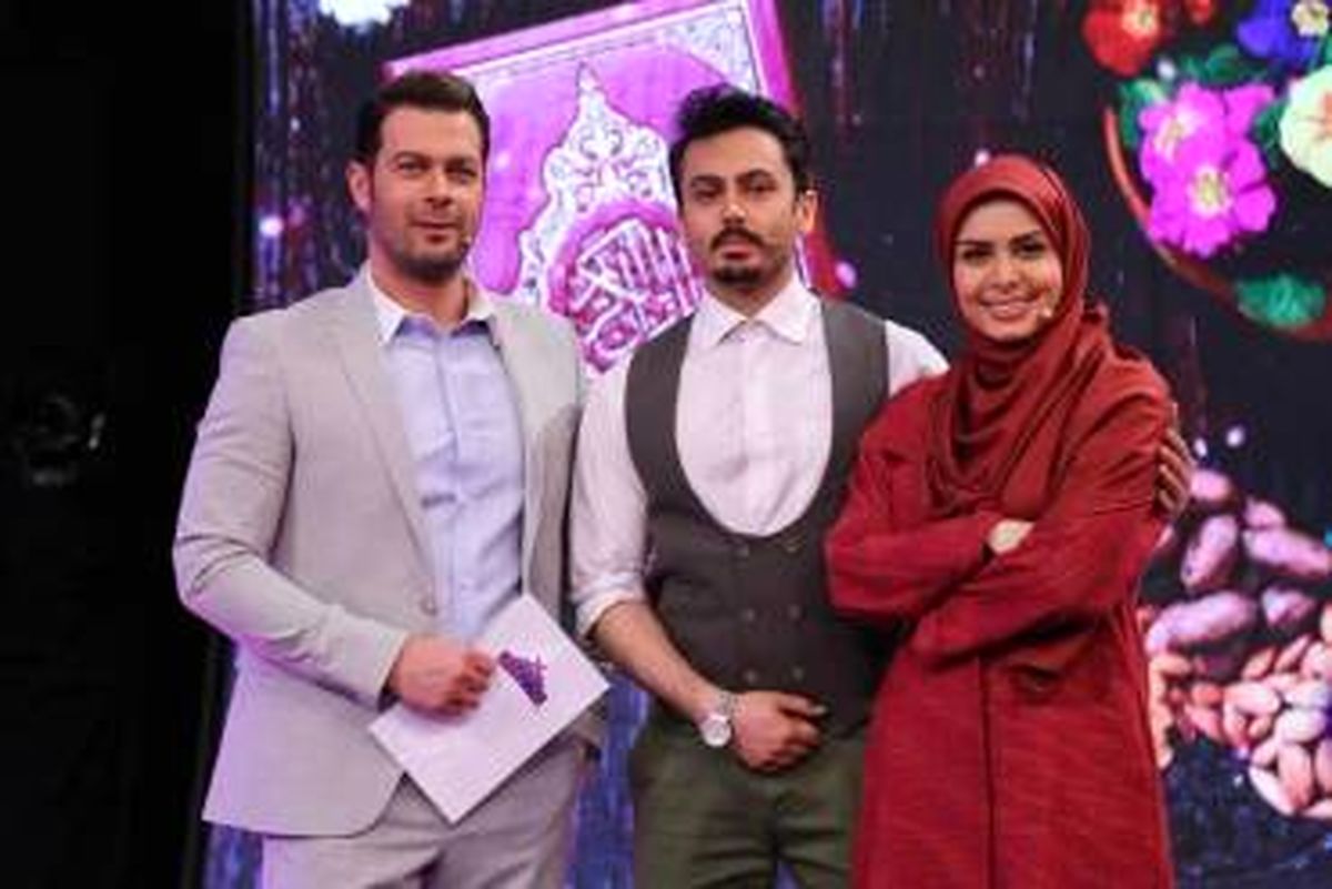 خانم مجری جوان مشهور و همسرش در برنامه پژمان بازغی + عکس