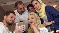 دانیال عبادی با بهنوش بختیاری در پشت صحنه فیلمی جدید