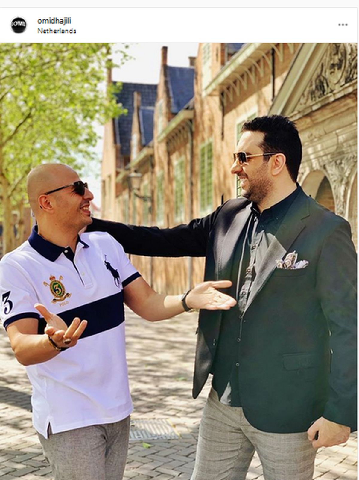امید حاجیلی و دوستش در هلند