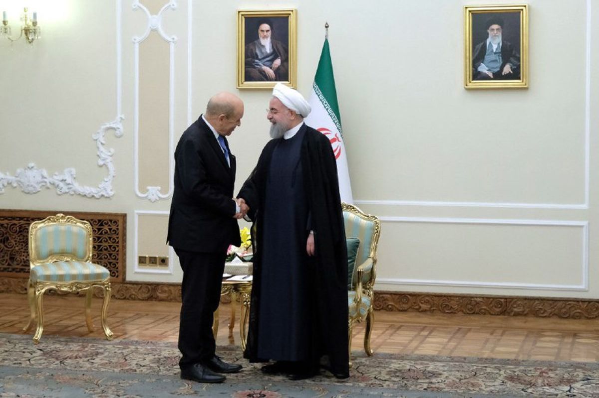دیدار وزیر امور خارجه فرانسه با روحانی