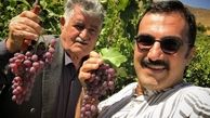 بازیگر مشهور در باغ انگوری + عکس