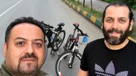 سلفی امیررضا دلاوری با دوستش در روز جهانی دوچرخه + عکس