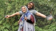 طبیعت گردی نگین معتضدی و همسرش + عکس