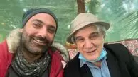 مهدی کوشکی در کنار یکی از پیشکسوتان سینمای ایران + عکس