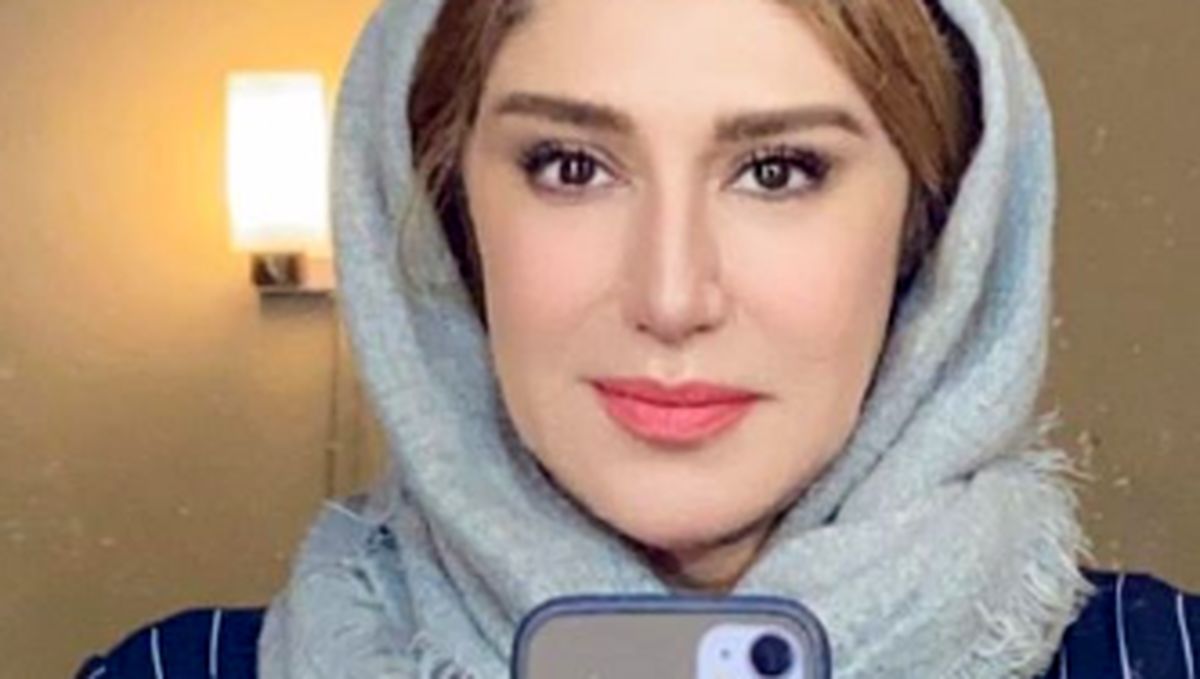 سلفی نسیم ادبی در اتاق گریم + عکس