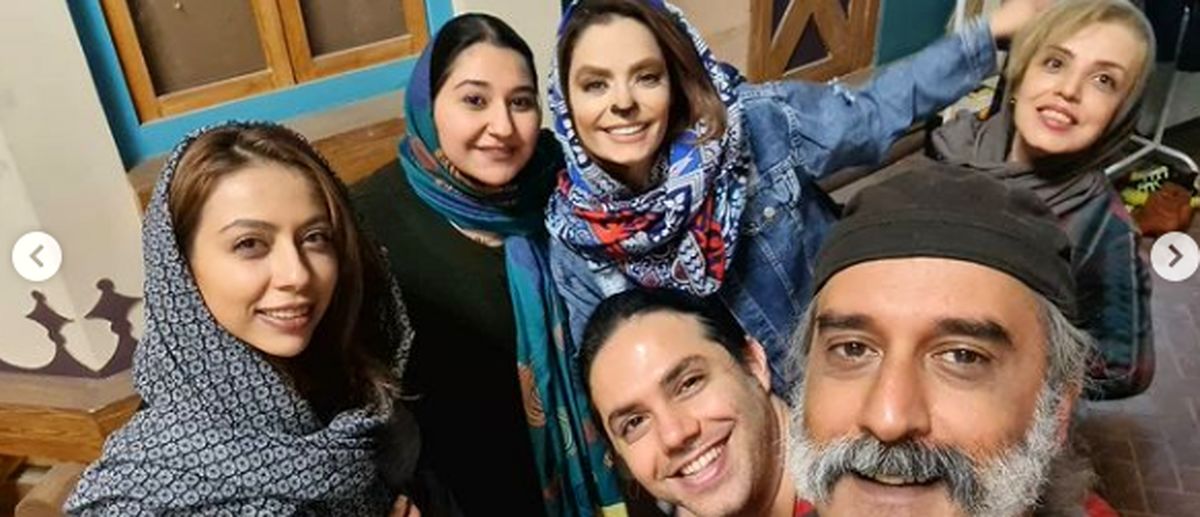 سپیده خداوردی در پشت صحنه کلبه عمو پورنگ + عکس