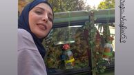 نشستن‌ خانم بازیگر در پشت وانت + عکس