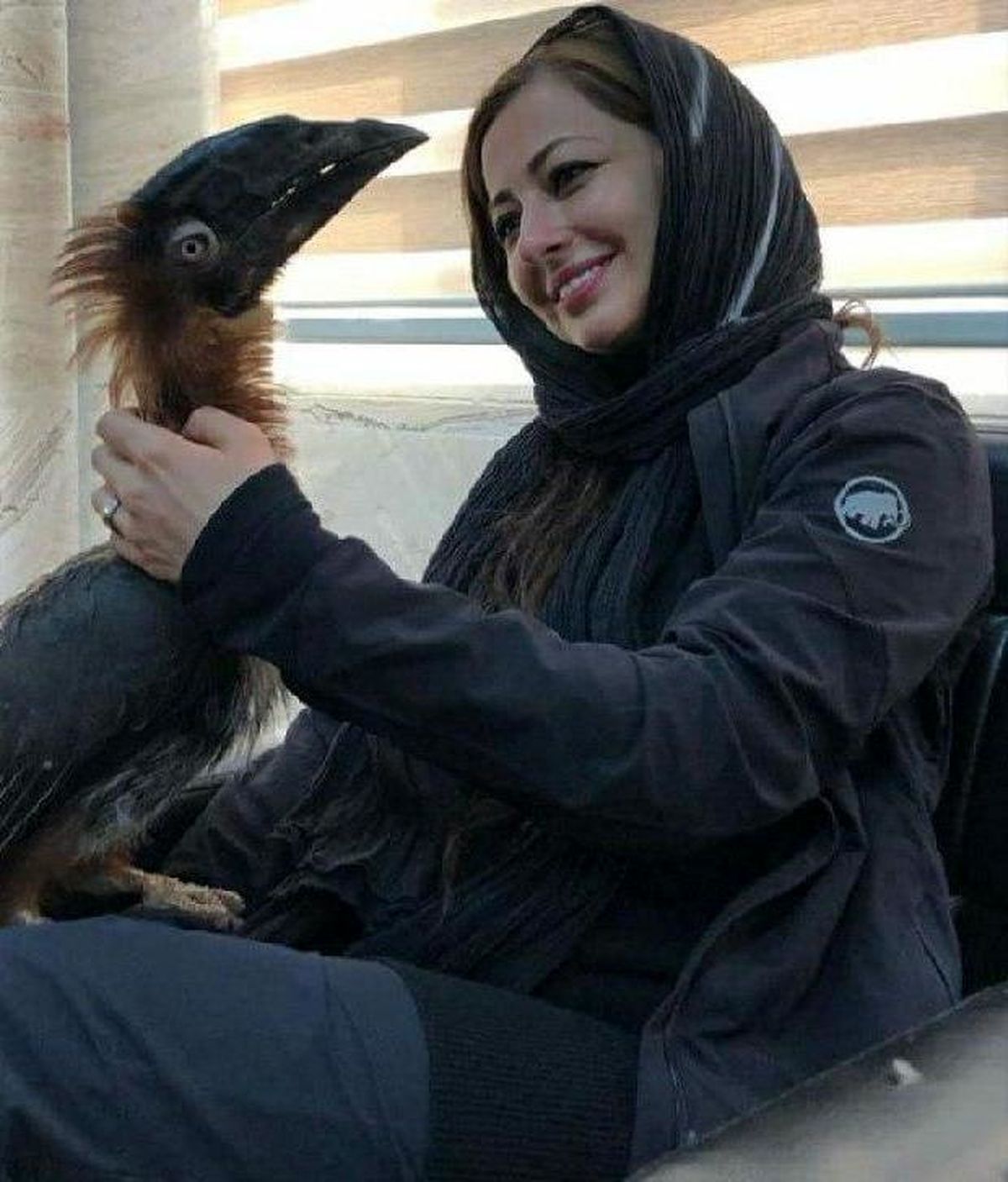 عکس مهربان نفیسه روشن با حیوان عجیب و ترسناک