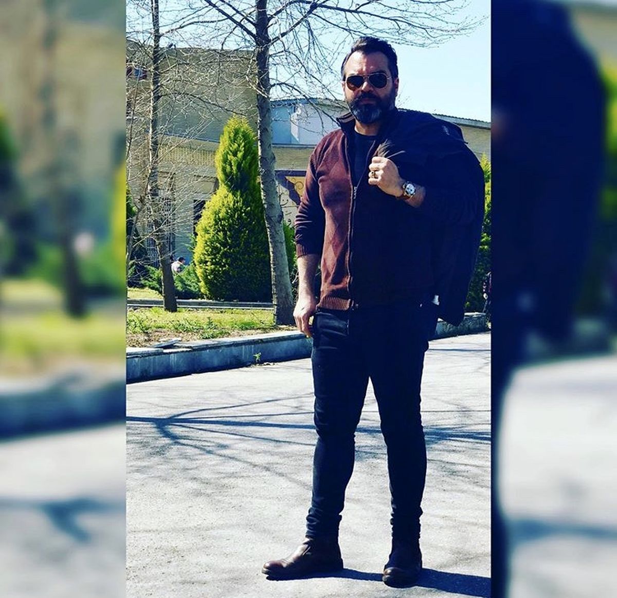 پیاده روی شهرام قائدی در پارک + عکس