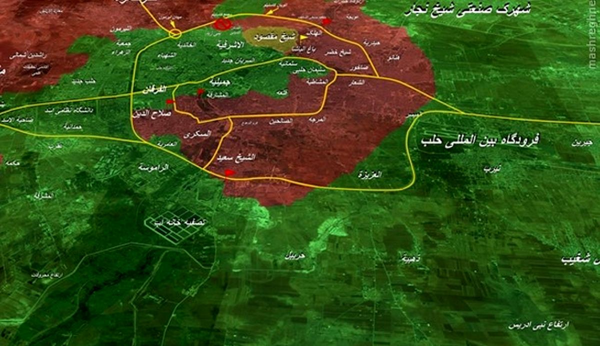 تلاش تروریستها برای شکستن محاصرۀ خود در حلب خنثی شد