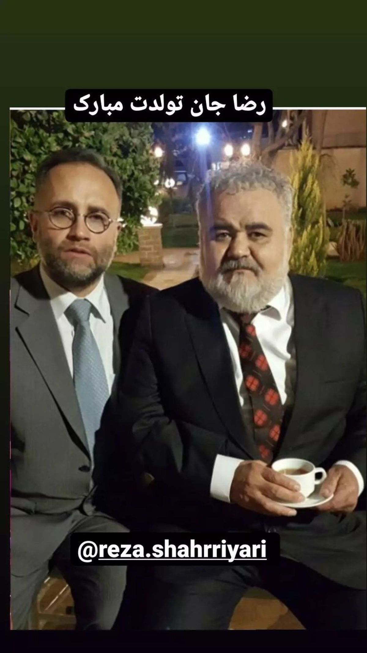 اکبر عبدی و دوستش در یک عروسی + عکس