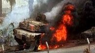 انهدام تانک تروریست‌ها در حلب توسط ارتش سوریه