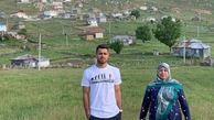مرتضی پورعلی گنجی و تاج سرش در طبیعت