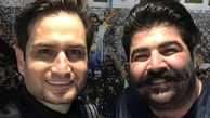 پویا امینی در کنار خواننده‌ مشهور در رختکن + عکس