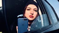 سلفی ندا جبرئیلی در ماشین + عکس