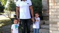 ورزش همسر ورزشکار روناک یونسی و بچه هایش+عکس