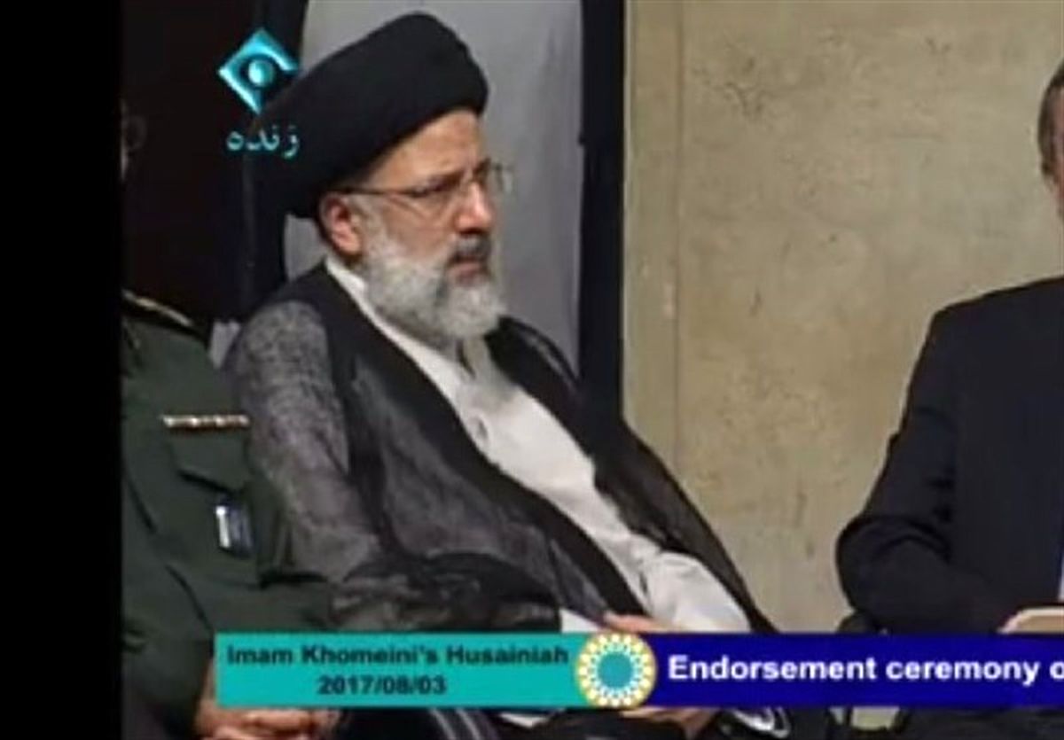 تصاویر آیت الله رئیسی و احمدی نژاد در مراسم تنفیذ روحانی