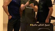 شاهرخ استخری و دوستانش در باشگاه بدنسازی + عکس