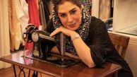 خیاطی کردن خانم بازیگر + عکس