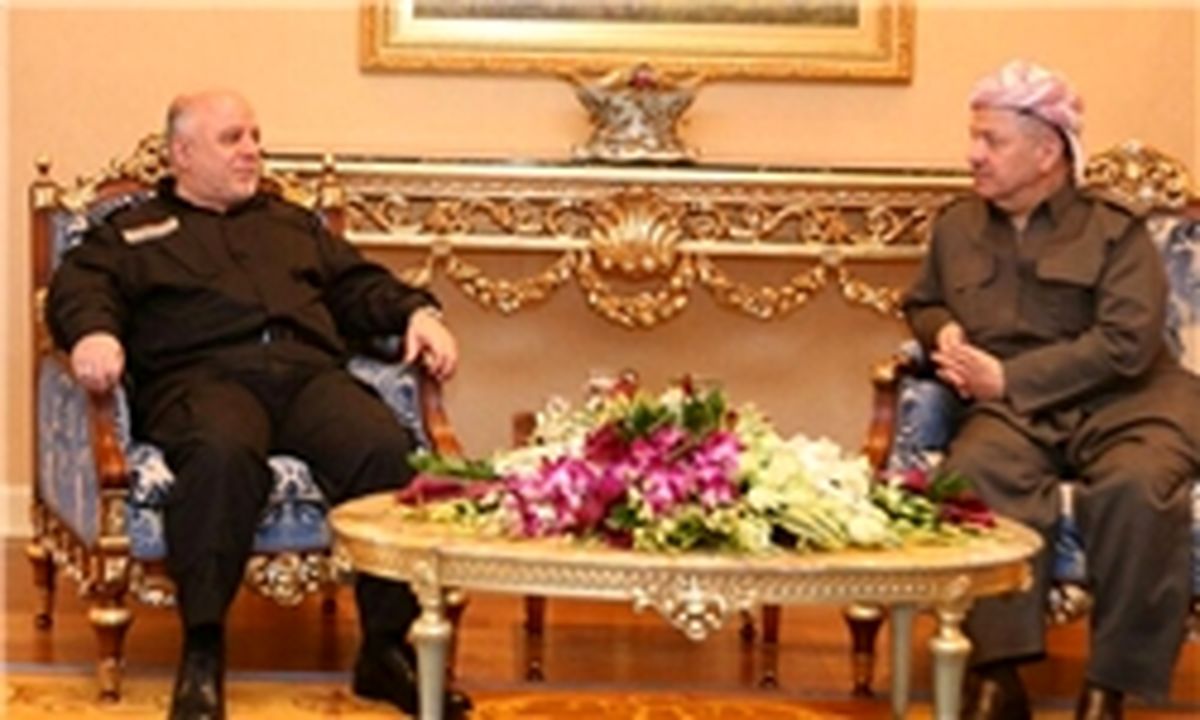 دیدار «حیدر العبادی» و «مسعود بارزانی» در اربیل
