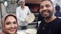 فریبا باقری  و همسرش در نانوایی + عکس