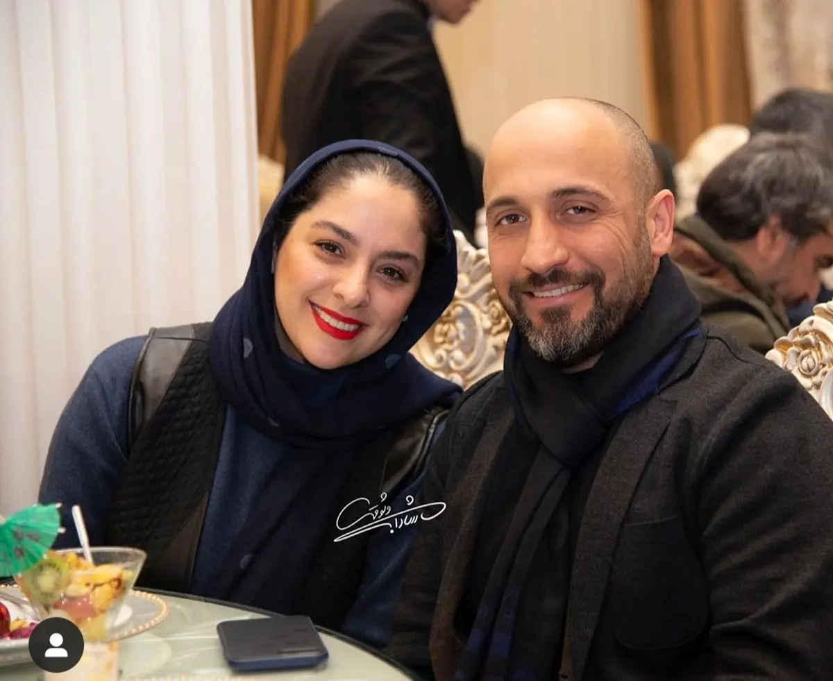 علی سرابی و همسرش + عکس 