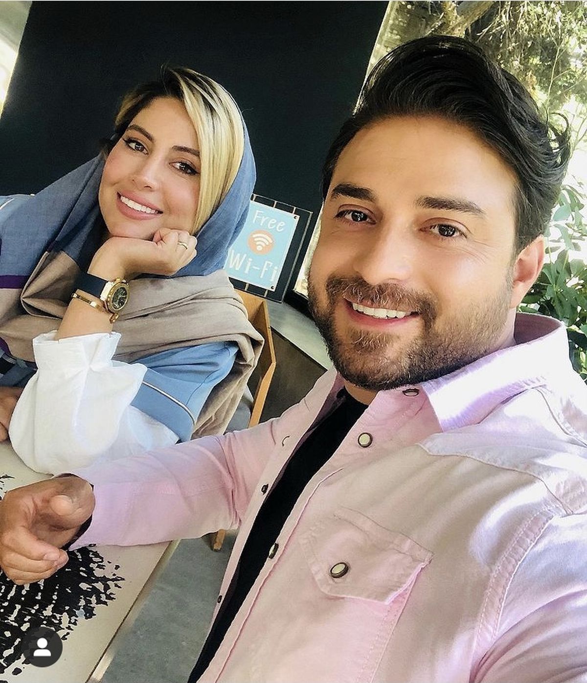 سلفی جدید بابک جهانبخش و زنش + عکس