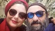 سولماز غنی با همسرش در میان شکوفه های بهاری + عکس