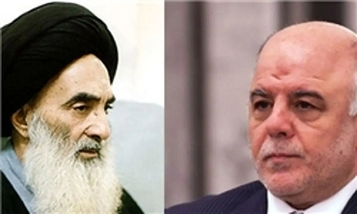 دیدار العبادی با آیت‎الله سیستانی در نجف اشرف