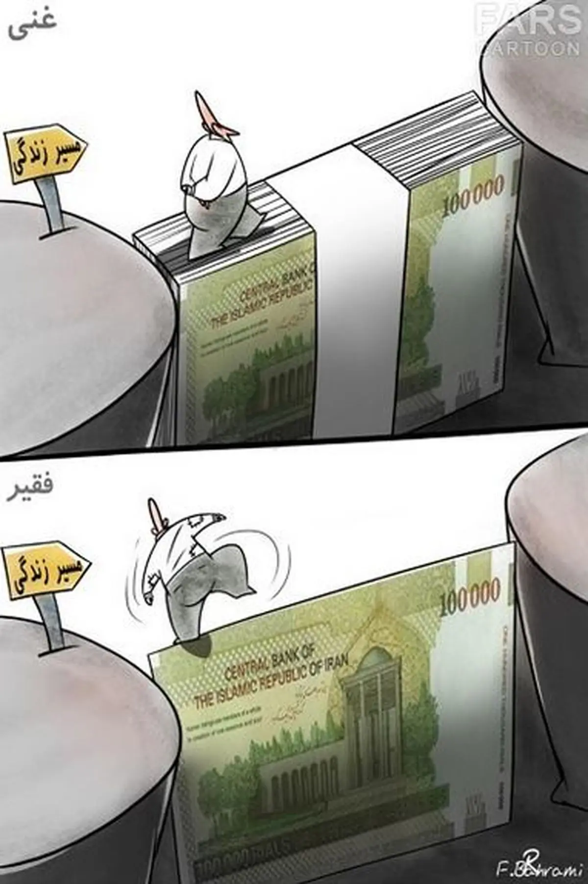 کاریکاتور/جاده زندگی باریک می‌شود؟