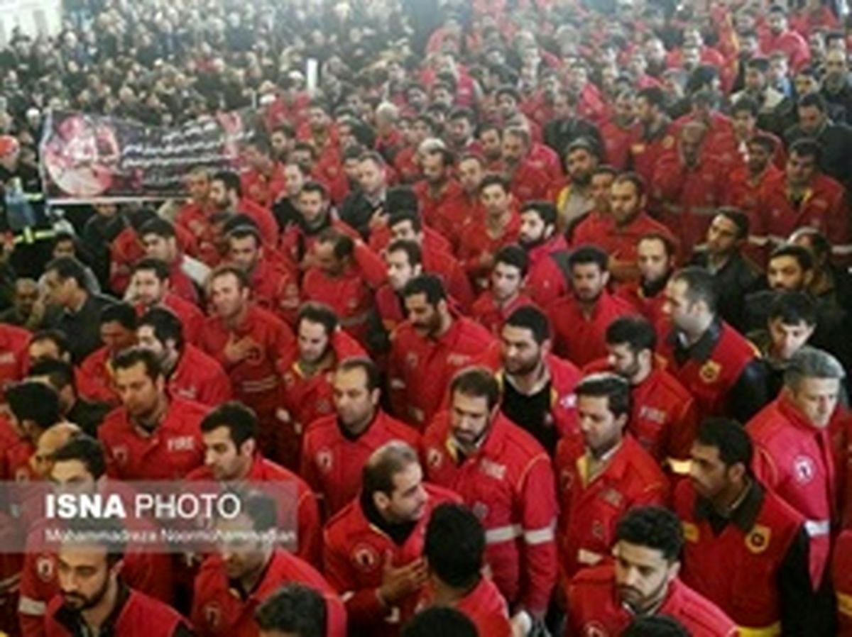  حواشی مراسم وداع با آتش نشان های شهید پلاسکو 