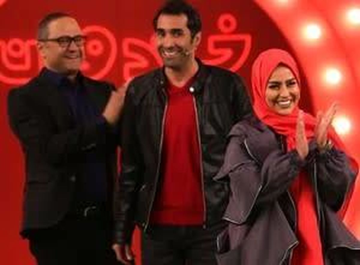 سمانه پاکدل و همسرش در برنامه خندوانه + تصاویر